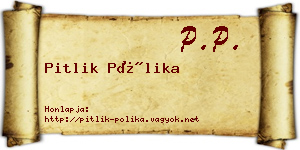 Pitlik Pólika névjegykártya